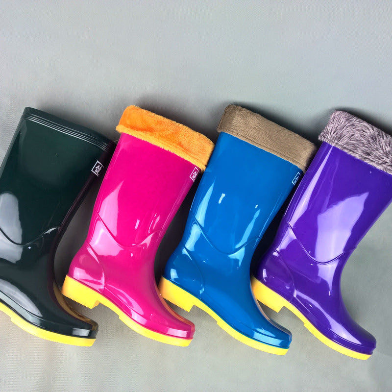 Azylo Women's High-Top Waterproof Rain Boots (Fleece-Lined Work Shoes)