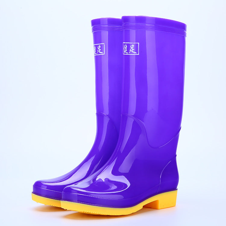 Azylo Women's High-Top Waterproof Rain Boots (Fleece-Lined Work Shoes)