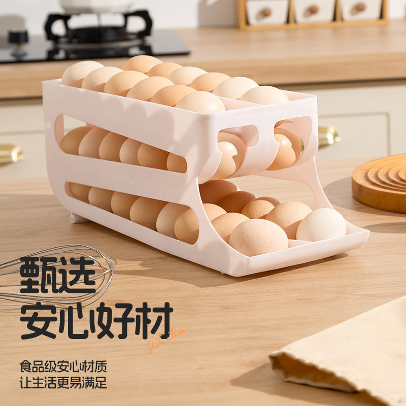 Azylo 3-Layer Automatic Rolling Egg Dispenser & Fridge Organizer