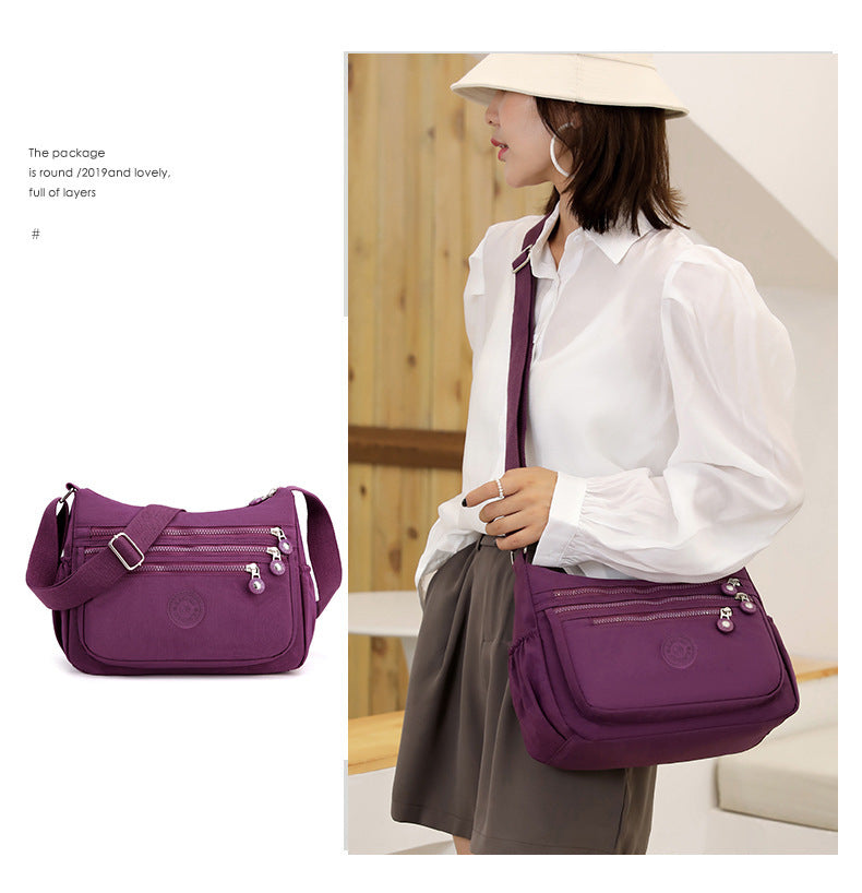 Azylo Lightweight Multi-Pocket Nylon Crossbody Bag & Daily Utility Purse