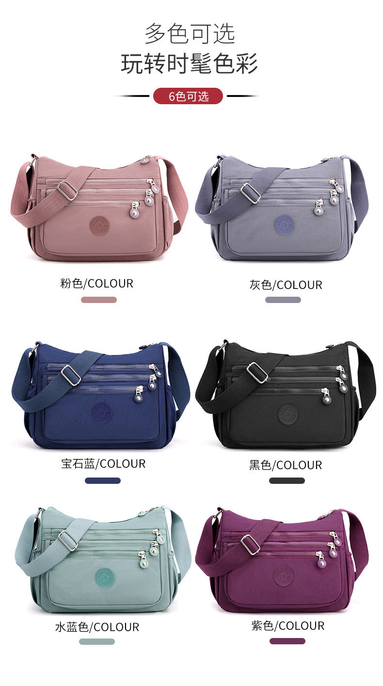 Azylo Lightweight Multi-Pocket Nylon Crossbody Bag & Daily Utility Purse