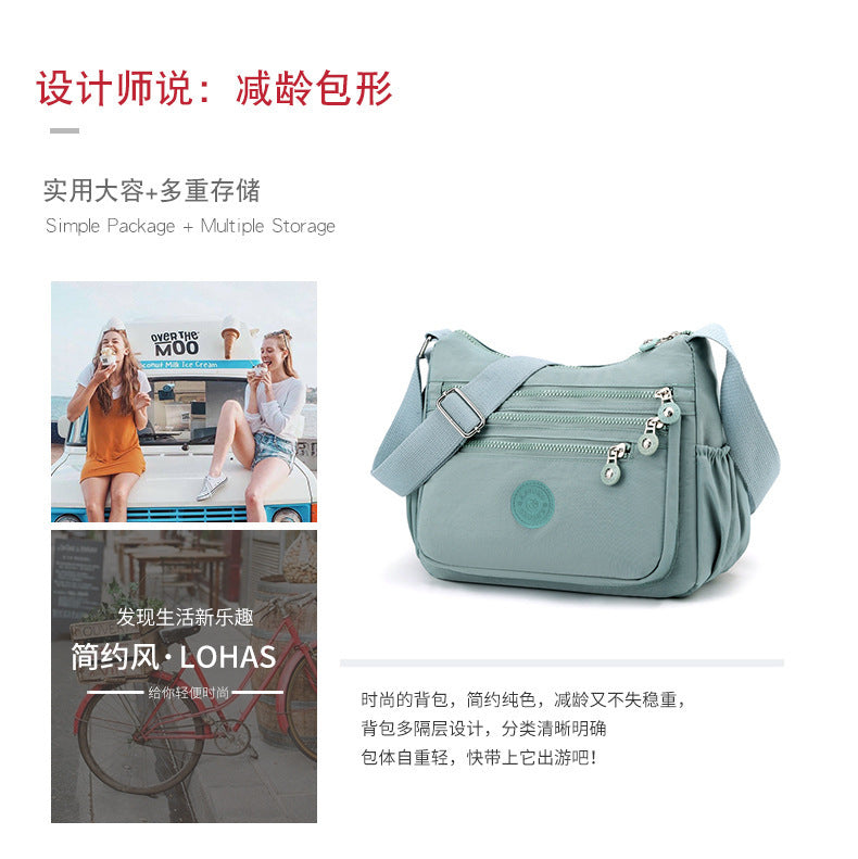 Azylo Lightweight Multi-Pocket Nylon Crossbody Bag & Daily Utility Purse