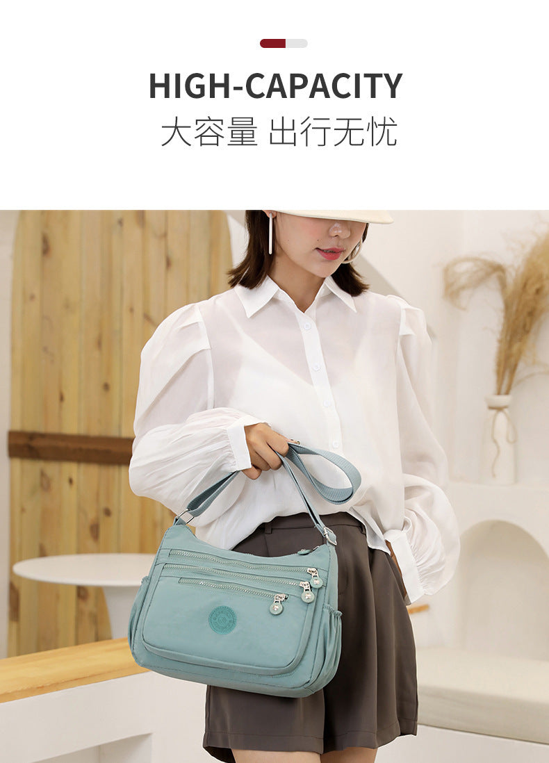 Azylo Lightweight Multi-Pocket Nylon Crossbody Bag & Daily Utility Purse