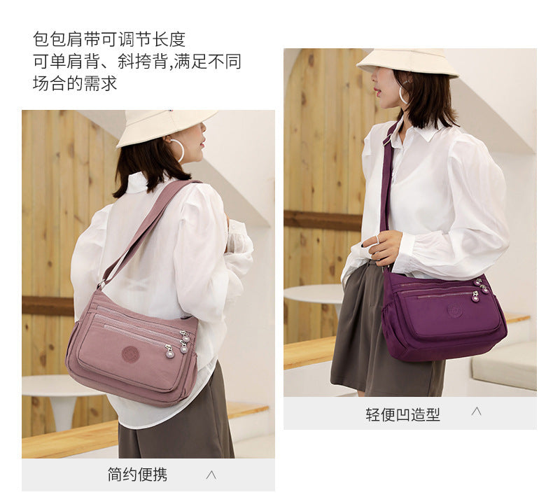 Azylo Lightweight Multi-Pocket Nylon Crossbody Bag & Daily Utility Purse