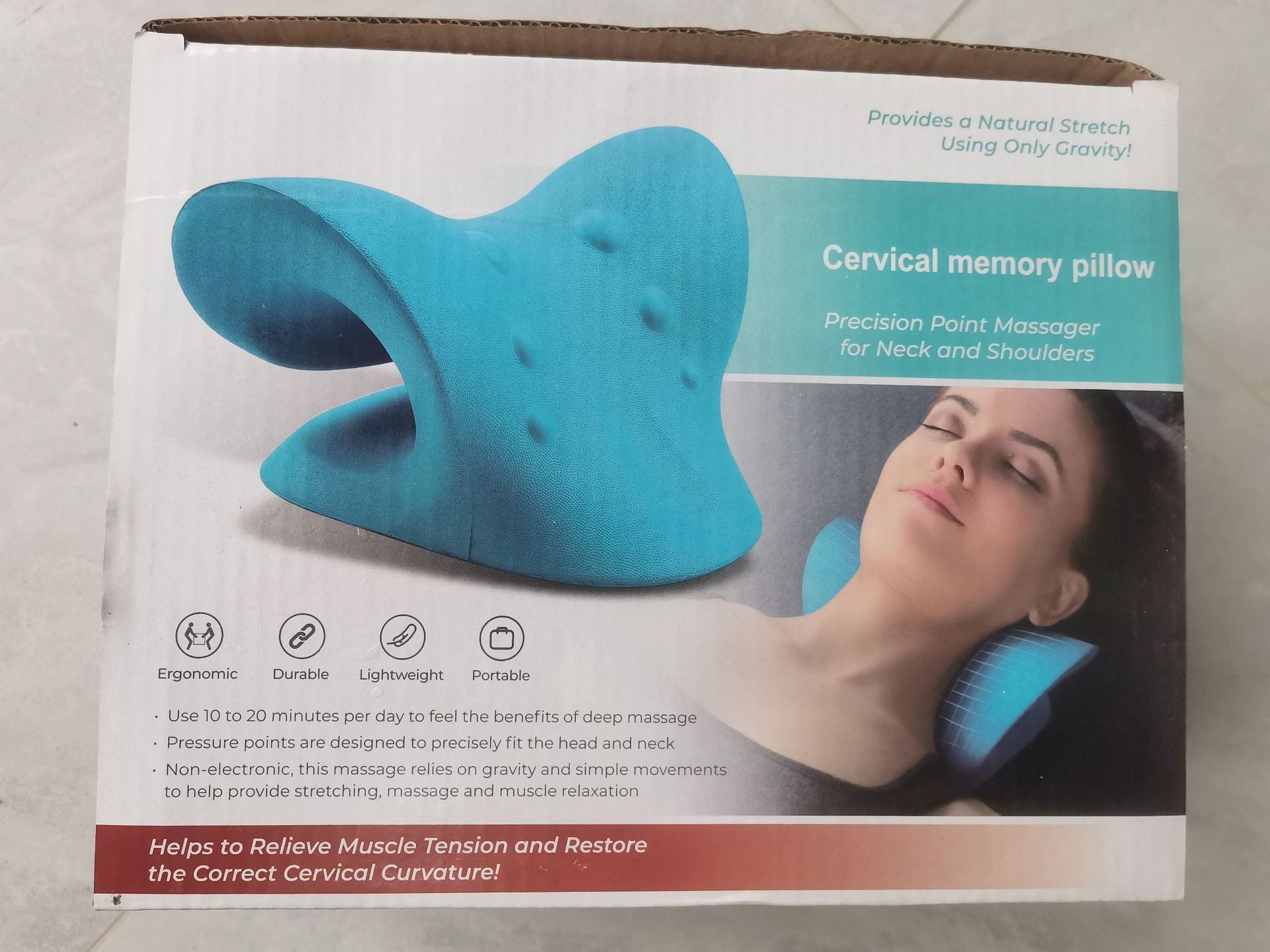 Azylo Orthopedic C-Type Cervical Traction & Neck Massage Pillow