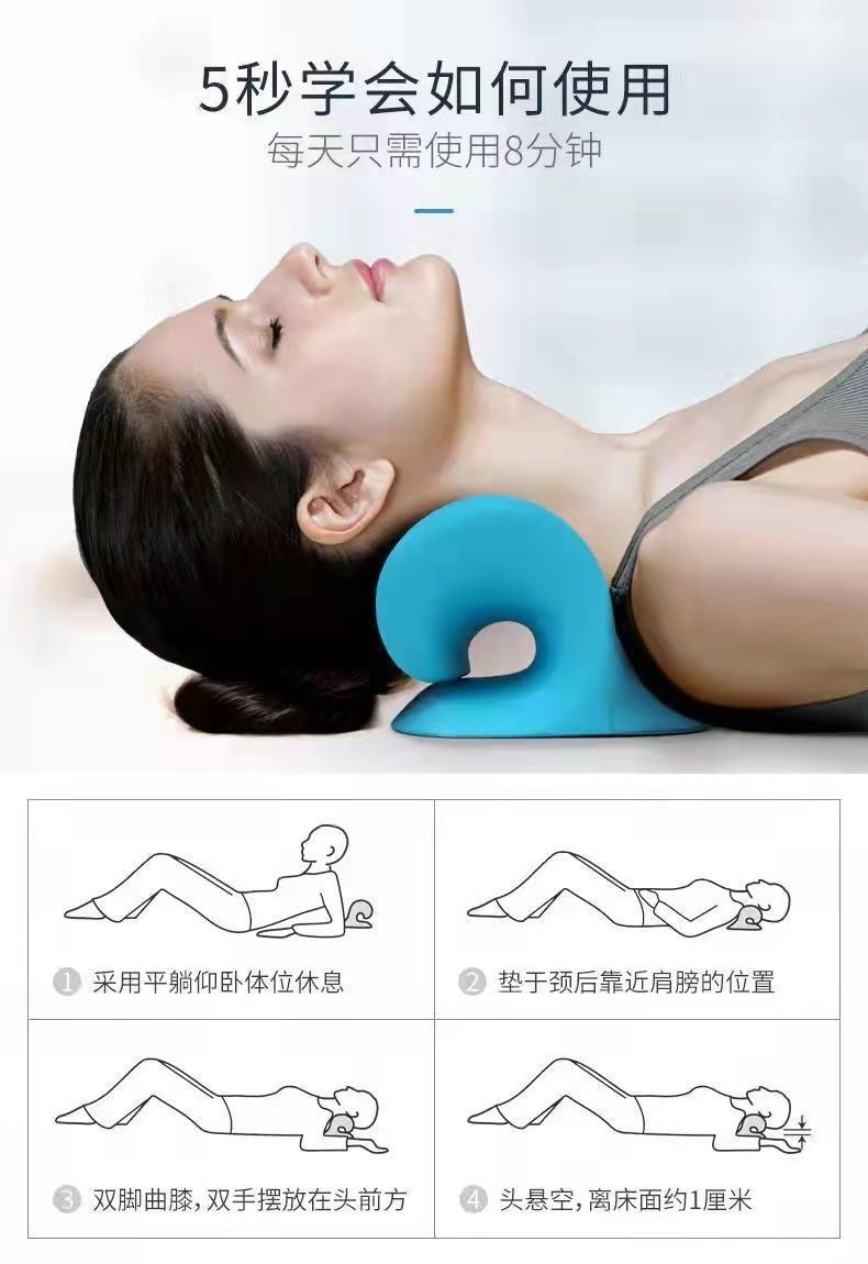 Azylo Orthopedic C-Type Cervical Traction & Neck Massage Pillow