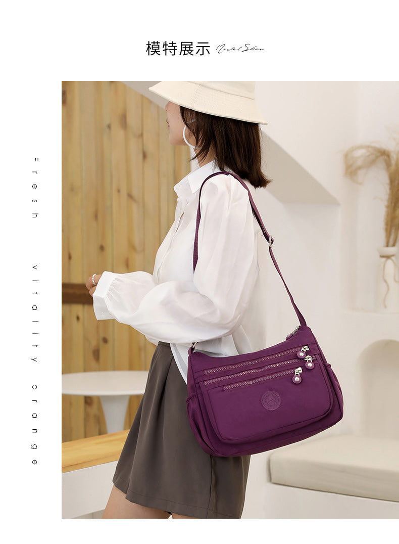 Azylo Lightweight Multi-Pocket Nylon Crossbody Bag & Daily Utility Purse