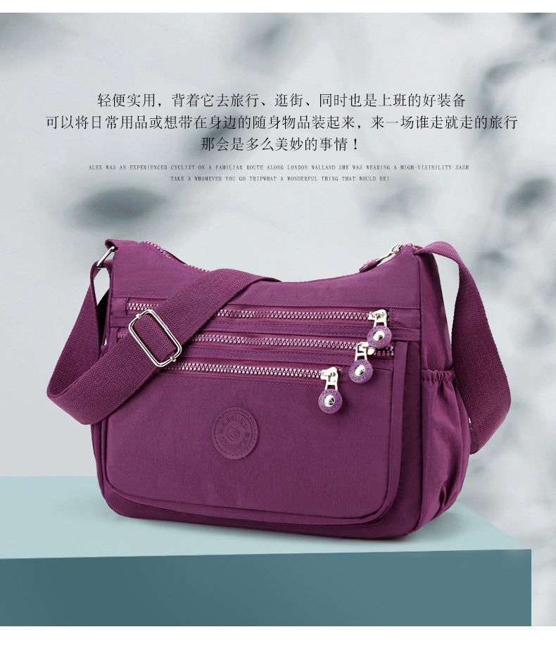 Azylo Lightweight Multi-Pocket Nylon Crossbody Bag & Daily Utility Purse