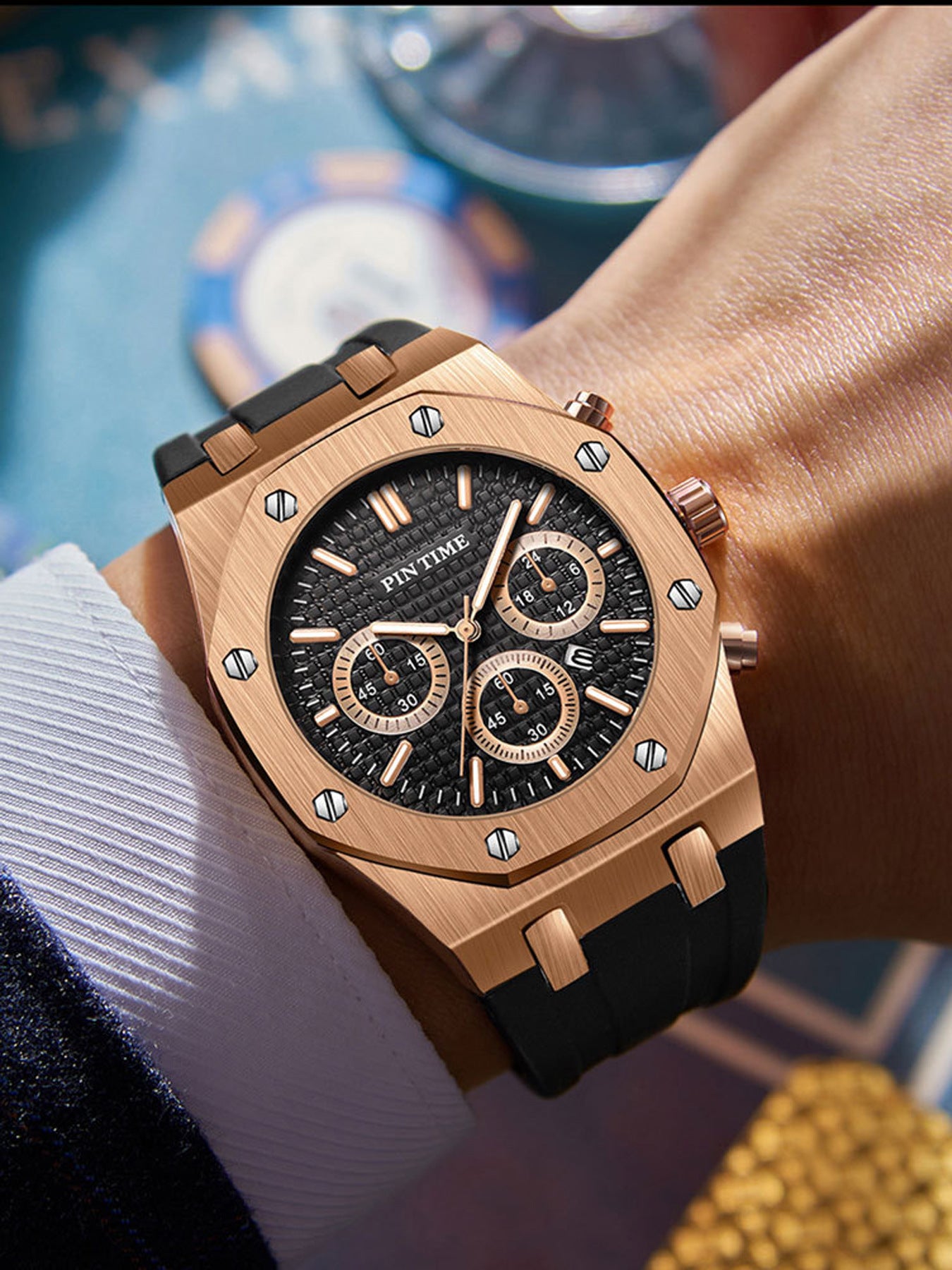 Azylo Royal Chrono Luxury Octagonal Sports Watch