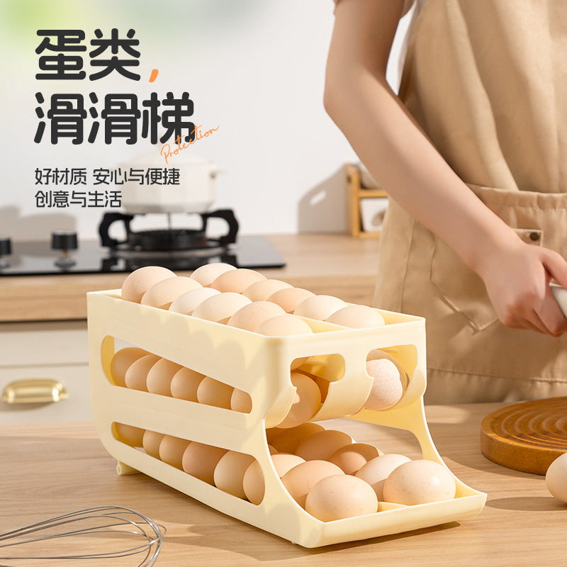 Azylo 3-Layer Automatic Rolling Egg Dispenser & Fridge Organizer