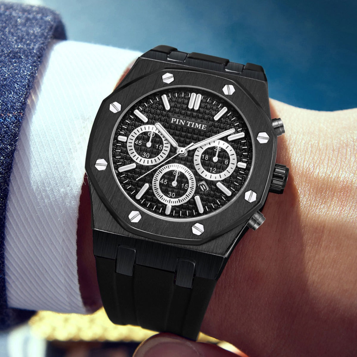 Azylo Royal Chrono Luxury Octagonal Sports Watch