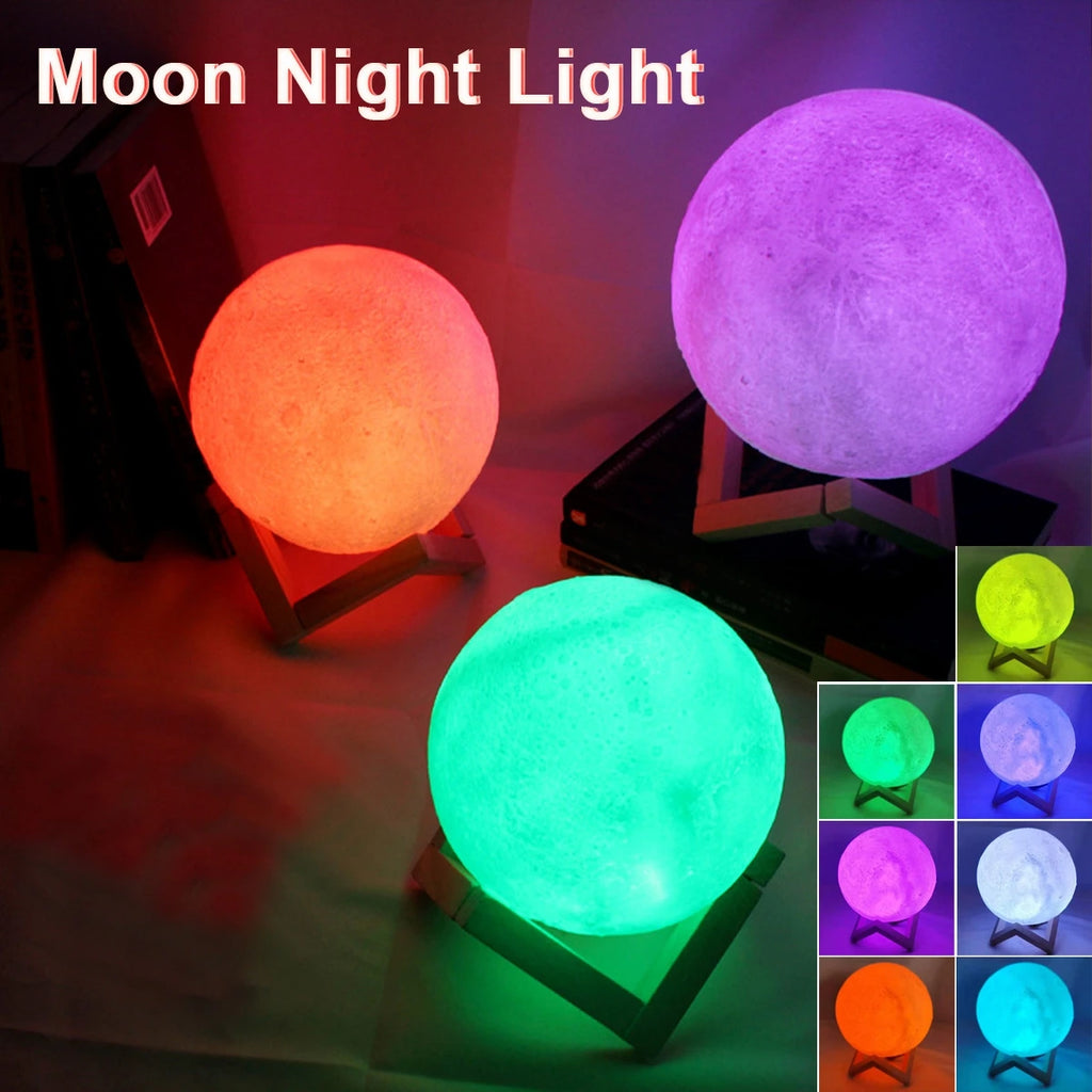 Azylo 3D Magical Moon Lamp & Starry Night Light with Stand