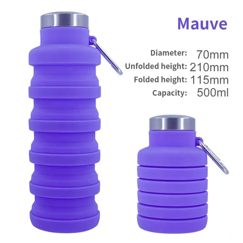 Azylo Collapsible Silicone Travel Water Bottle with Carabiner