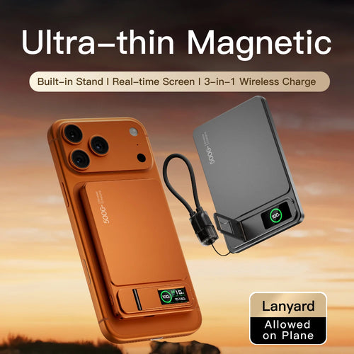 Azylo 3-in-1 Magnetic Wireless Power Bank with TFT Smart Screen (10,000mAh)