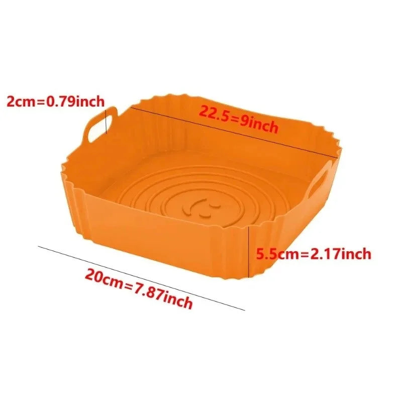 Azylo Reusable Silicone Air Fryer Liners (8-Inch Square)
