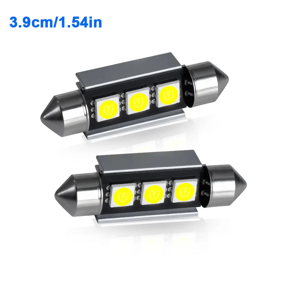 Azylo Ultra-Bright Festoon LED Car Interior & License Plate Bulbs (12V White)
