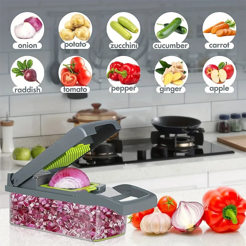 Azylo 14-in-1 Multi-Functional Vegetable Chopper, Dicer & Slicer Set