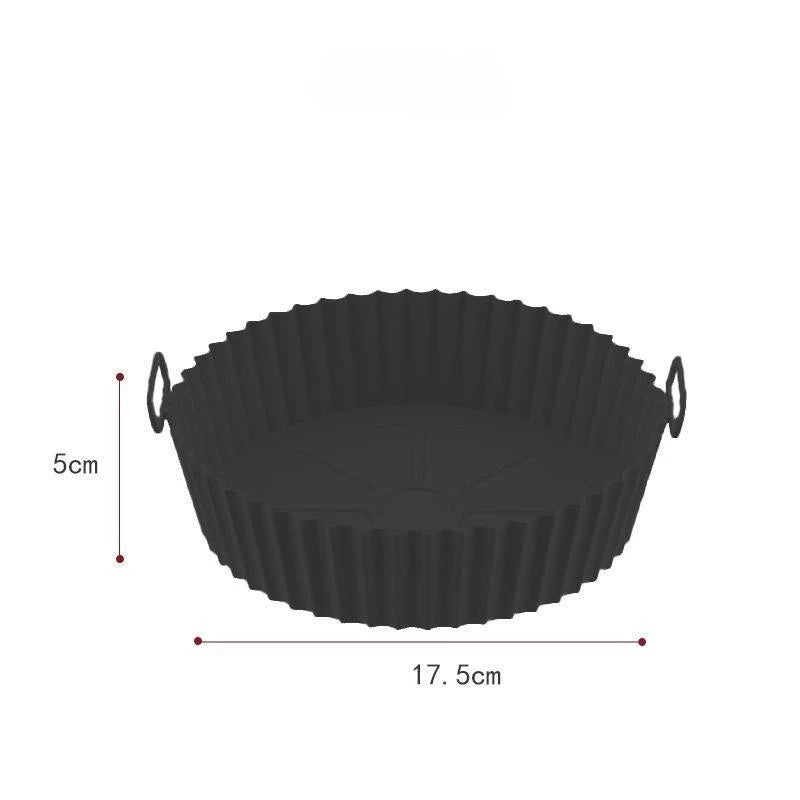 Azylo Reusable Silicone Air Fryer Pot with Handles (8-Inch Round)