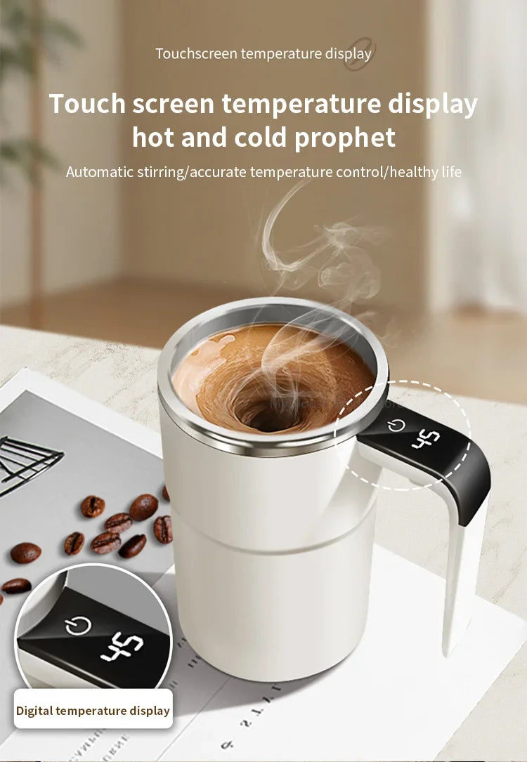 Azylo Smart Magnetic Self-Stirring Mug & Automatic Coffee Mixer (380ml)