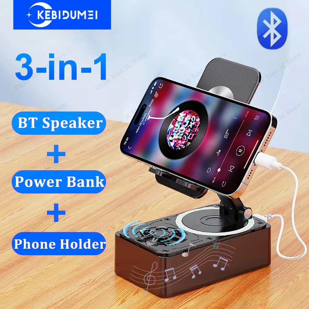 Azylo 3-in-1 Foldable Bluetooth Speaker & Desktop Phone Stand Power Bank