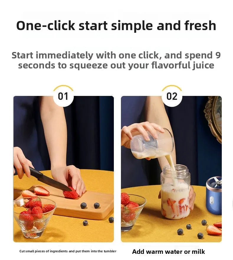 Azylo Portable 6-Blade Mini USB Juicer & Smoothie Blender