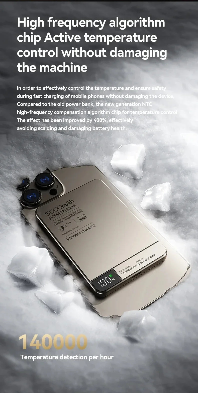 Azylo Ultra 120W Magnetic Wireless Power Bank with LED Lamp