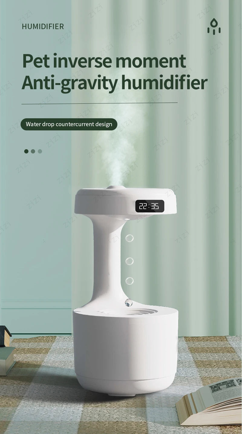 Azylo Smart Anti-Gravity Water Droplet Humidifier & Night Light