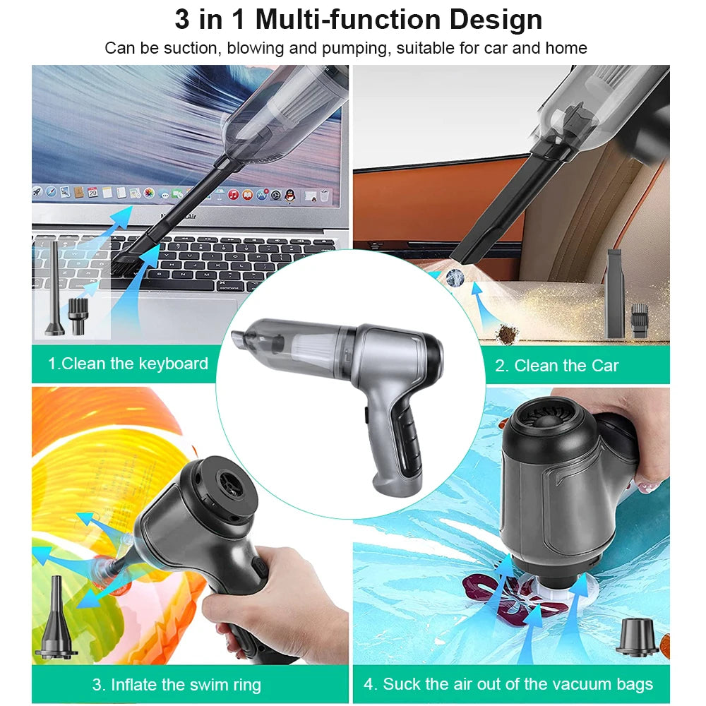 Azylo 3-in-1 Max Wireless Vacuum & High-Power Dust Blower (95,000PA)