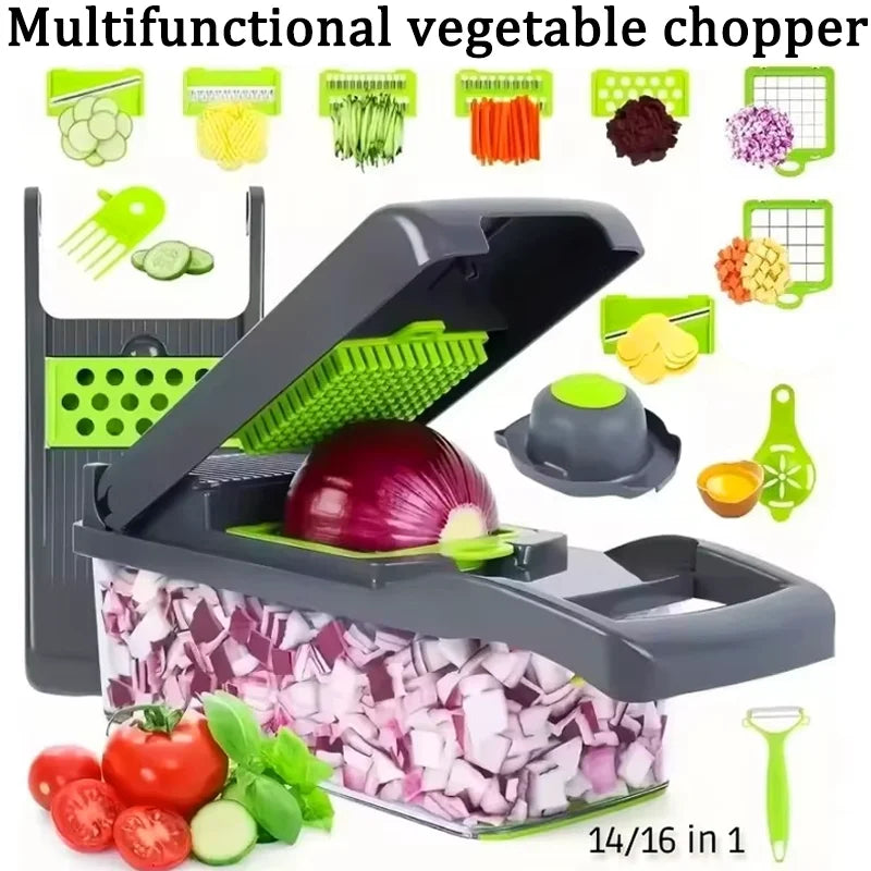 Azylo 14-in-1 Multi-Functional Vegetable Chopper, Dicer & Slicer Set