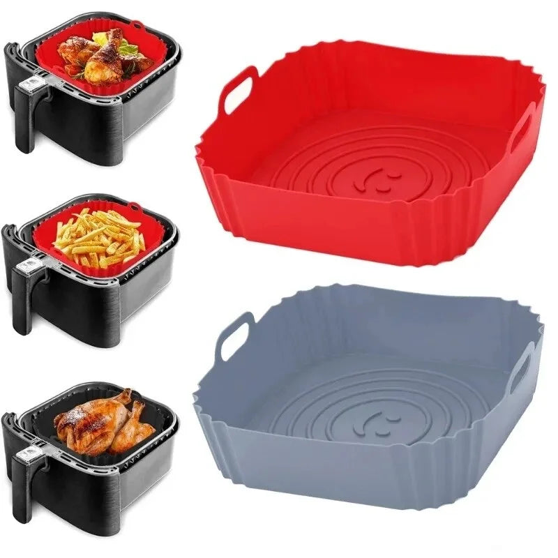 Azylo Reusable Silicone Air Fryer Liners (8-Inch Square)