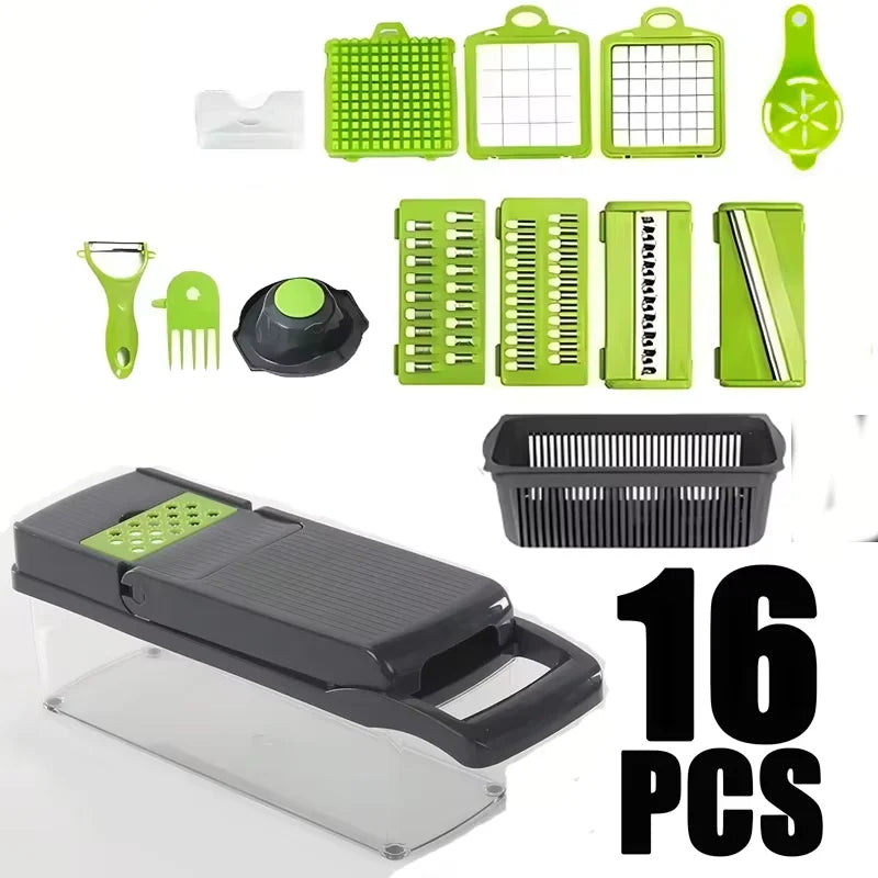 Azylo 14-in-1 Multi-Functional Vegetable Chopper, Dicer & Slicer Set