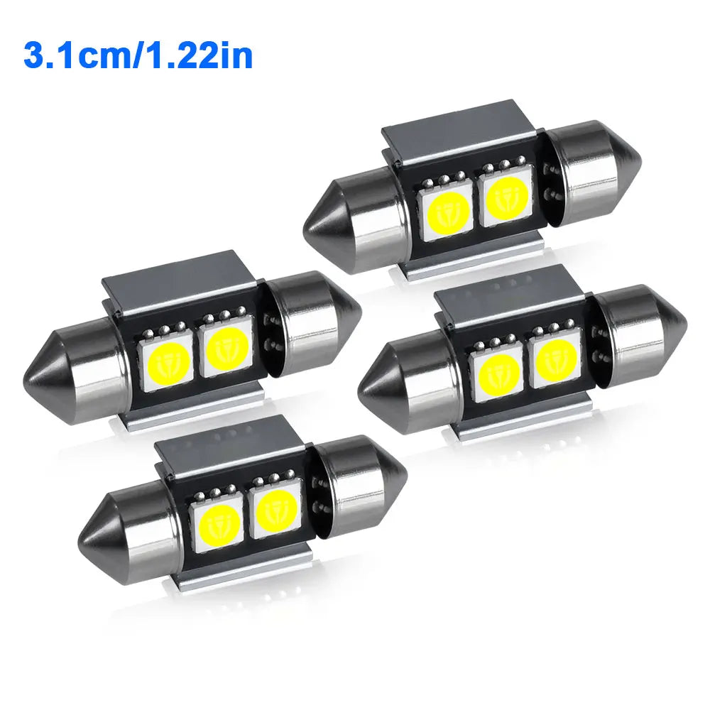 Azylo Ultra-Bright Festoon LED Car Interior & License Plate Bulbs (12V White)
