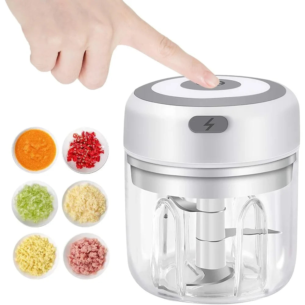 Azylo Portable Mini Electric Food & Garlic Chopper (250ml)