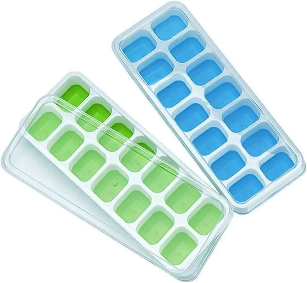 Azylo 14-Grid Smart Hybrid Ice Cube Tray with Spill-Proof Lid
