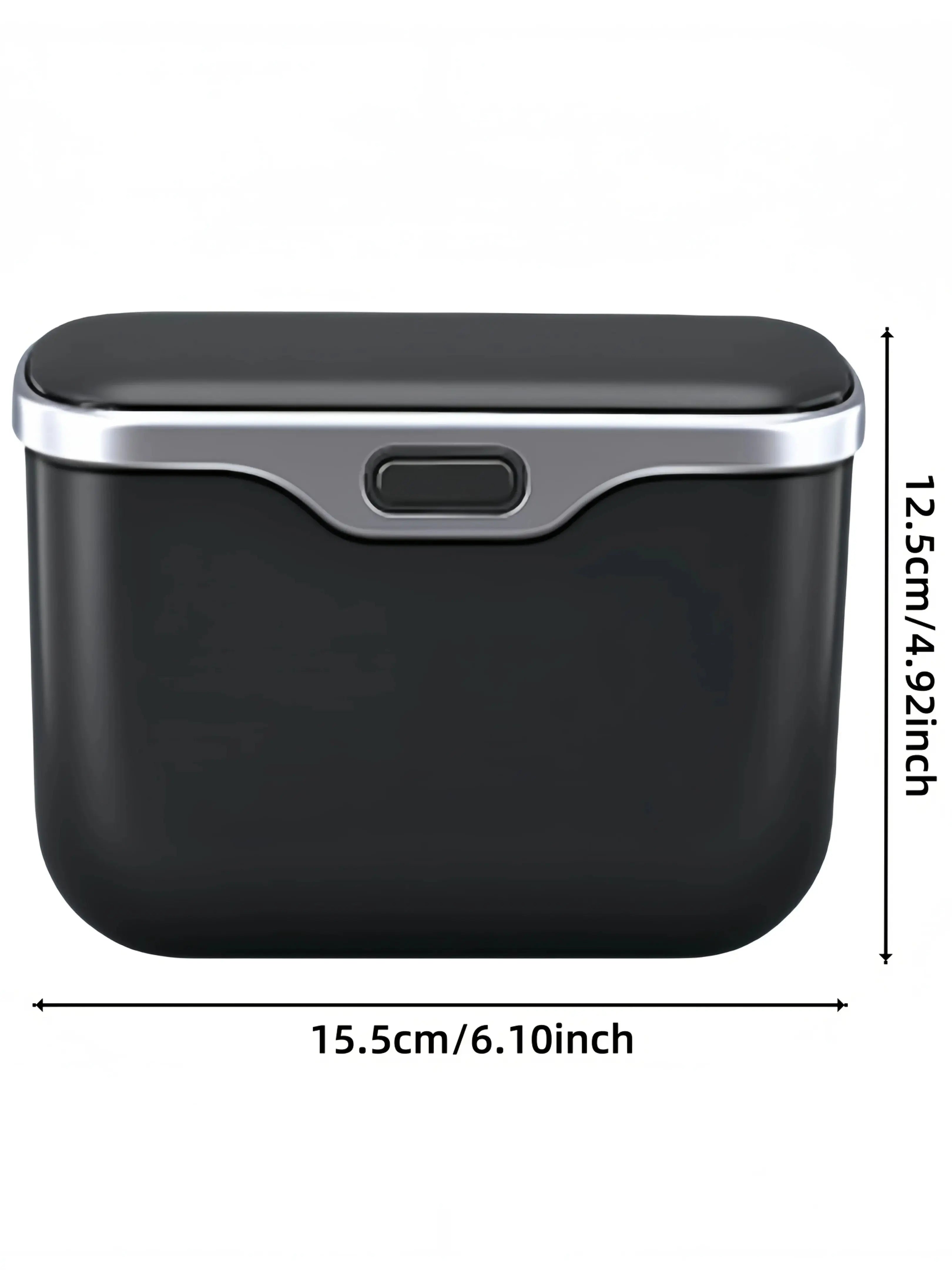 Azylo Luxury PU Leather Car Trash Can with Push-Button Lid