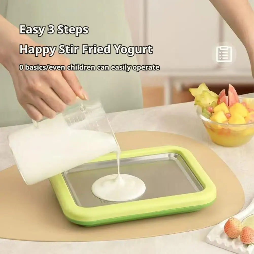 Azylo DIY Instant Rolled Ice Cream Maker Pan (with 2 Scrapers)