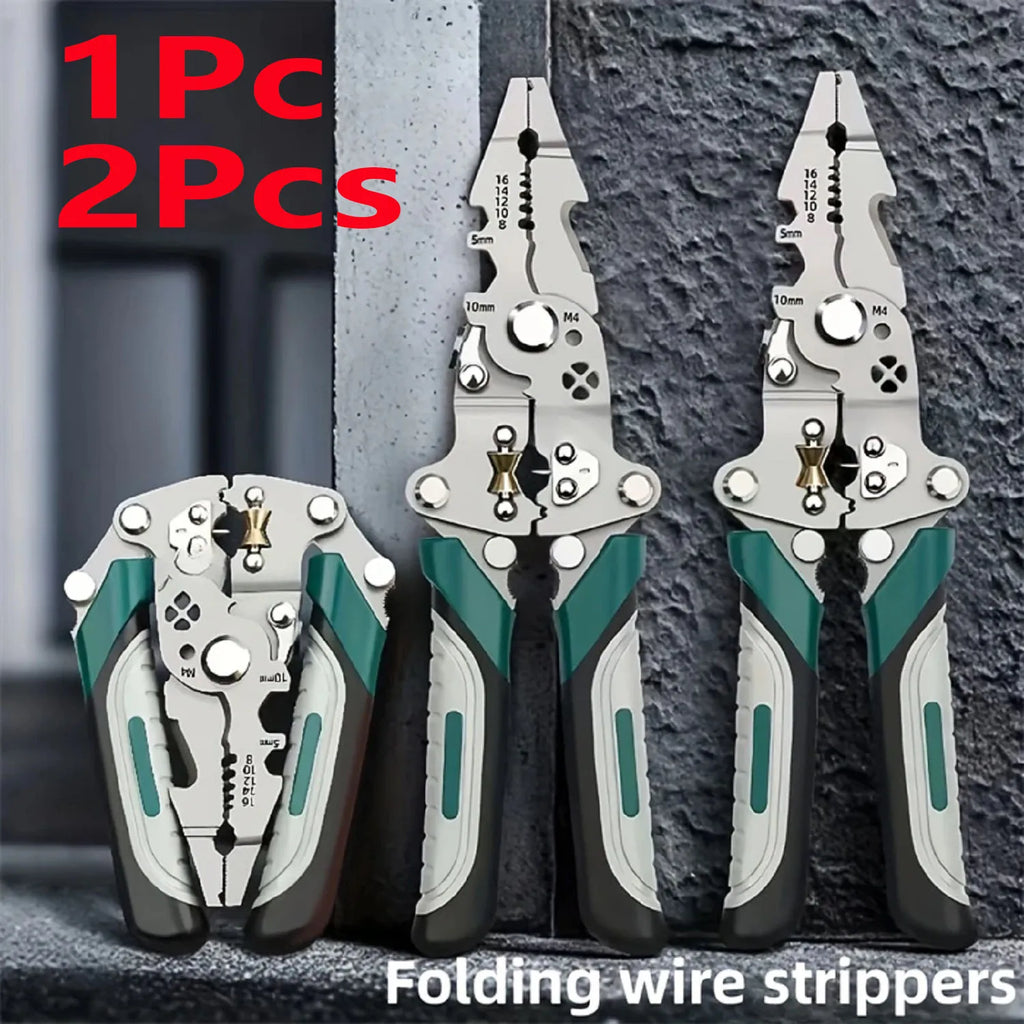 Azylo 18-in-1 Foldable Multifunctional Wire Stripper & Crimping Pliers