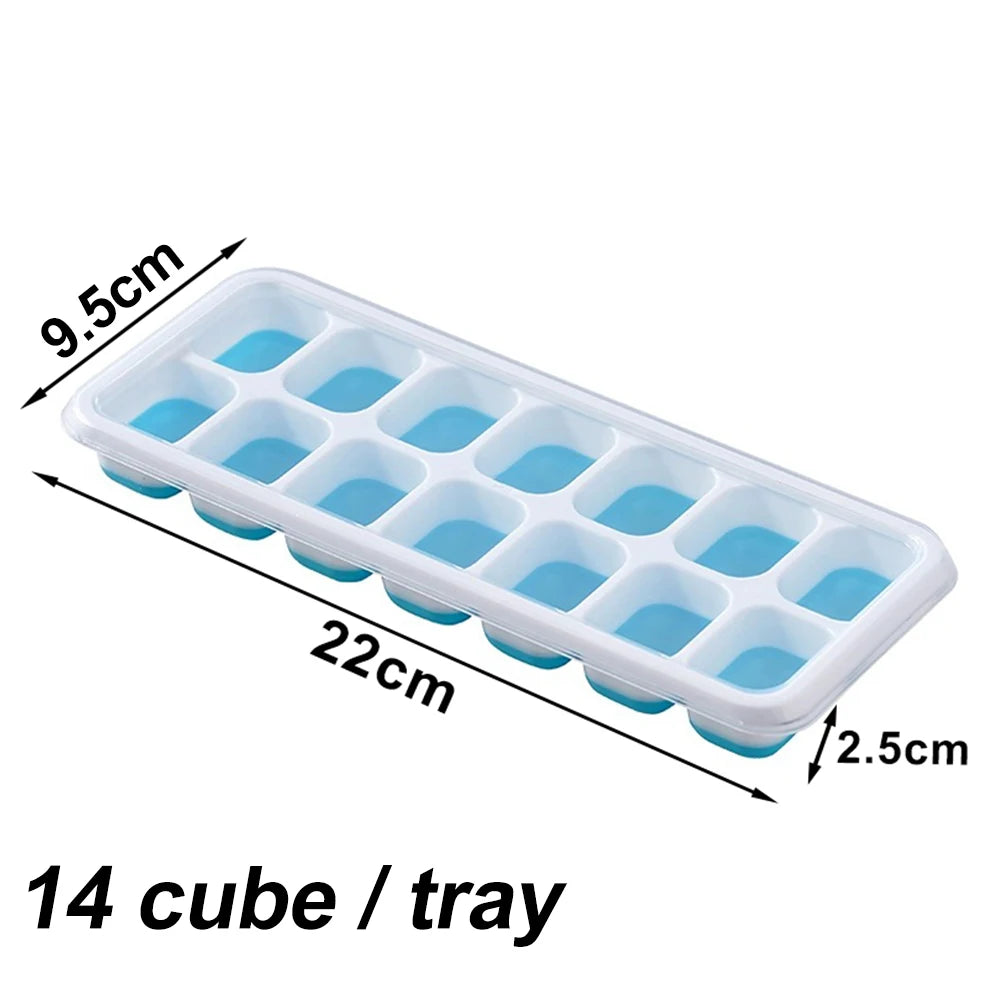 Azylo 14-Grid Smart Hybrid Ice Cube Tray with Spill-Proof Lid