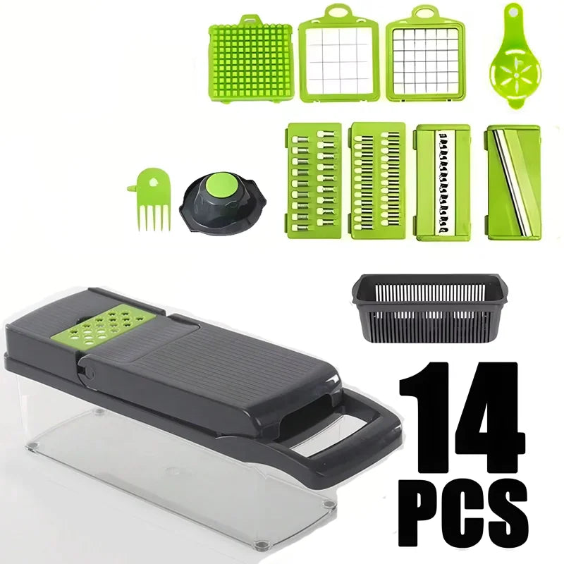 Azylo 14-in-1 Multi-Functional Vegetable Chopper, Dicer & Slicer Set