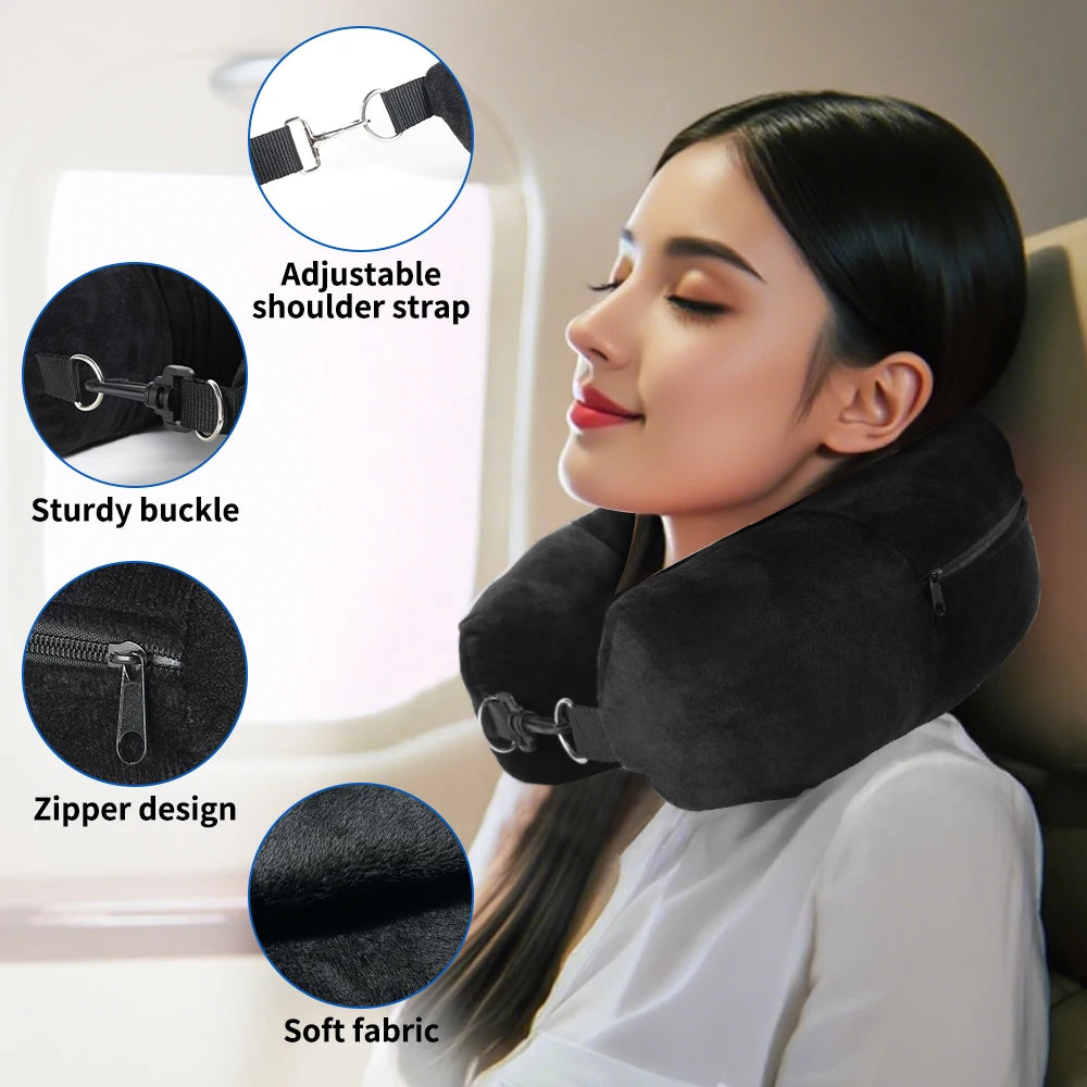 Azylo Fillable Travel Neck Pillow & Space-Saving Clothing Storage Bag