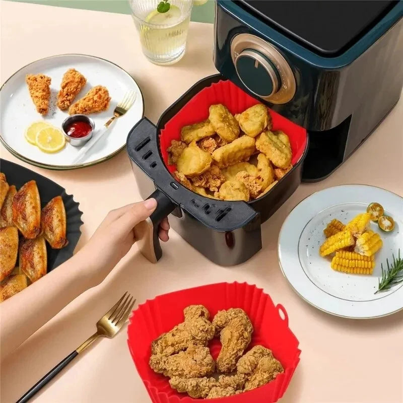 Azylo Reusable Silicone Air Fryer Liners (8-Inch Square)