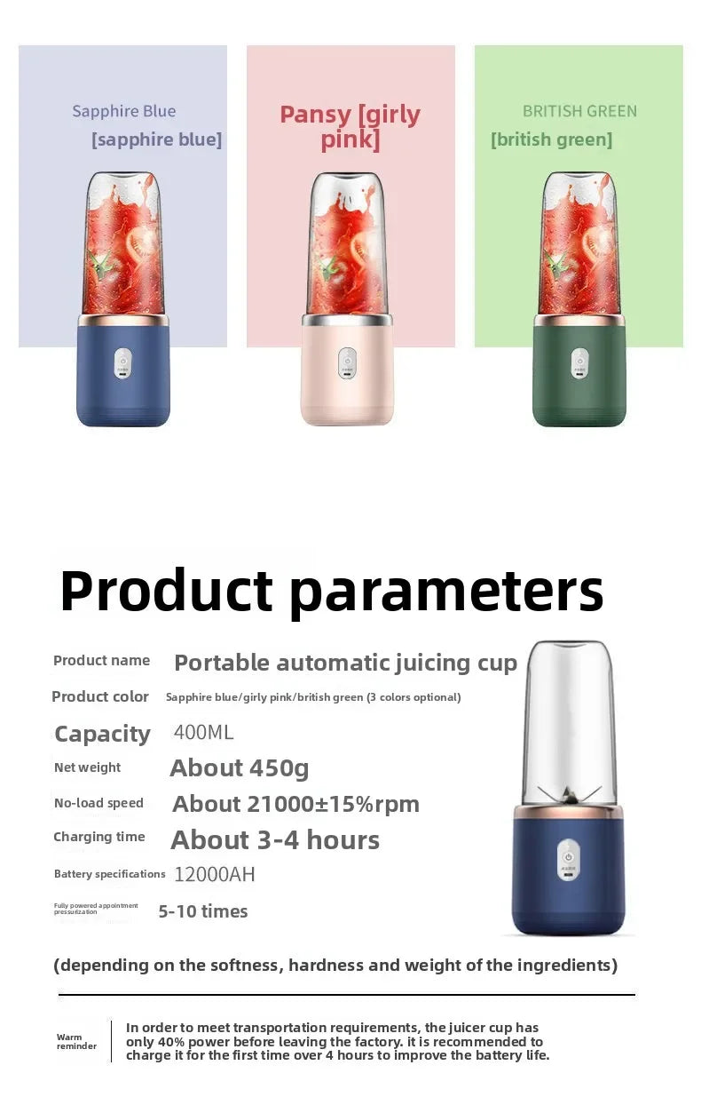 Azylo Portable 6-Blade Mini USB Juicer & Smoothie Blender