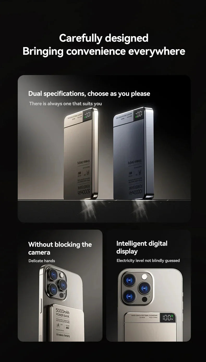Azylo Ultra 120W Magnetic Wireless Power Bank with LED Lamp