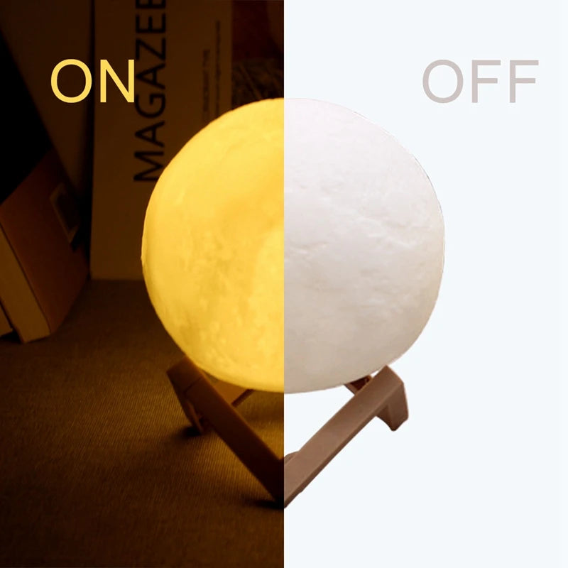 Azylo 3D Magical Moon Lamp & Starry Night Light with Stand