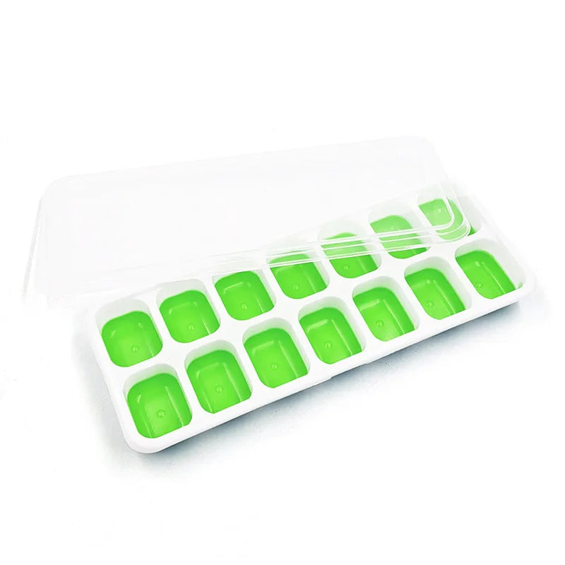 Azylo 14-Grid Smart Hybrid Ice Cube Tray with Spill-Proof Lid