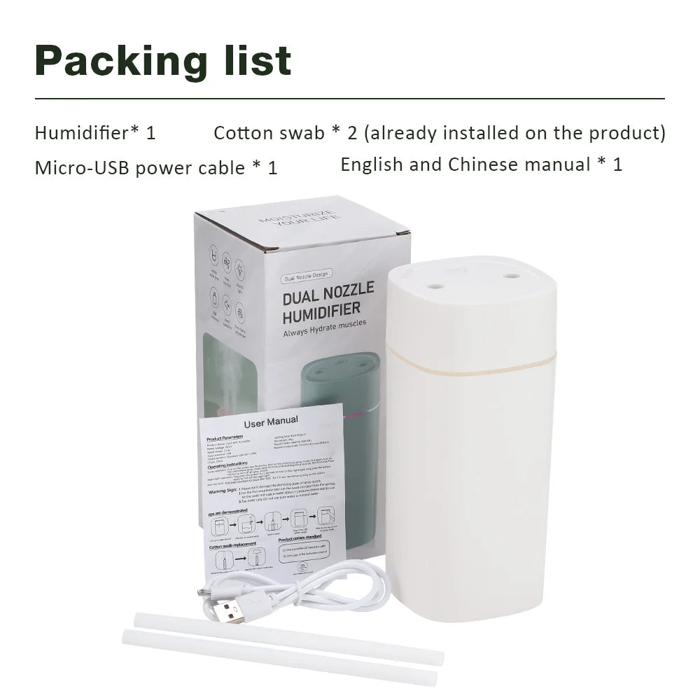 Azylo 600ml Dual-Port Smart Air Humidifier & Aroma Diffuser