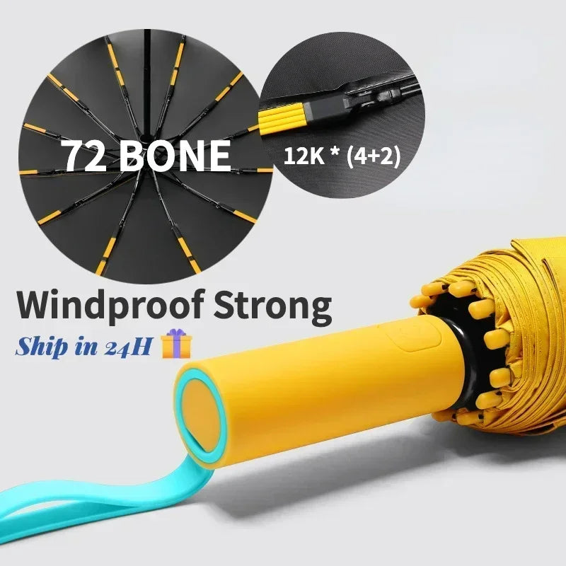 Azylo 72-Bone Hyper-Reinforced Automatic Windproof Umbrella