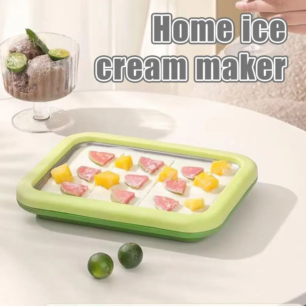 Azylo DIY Instant Rolled Ice Cream Maker Pan (with 2 Scrapers)