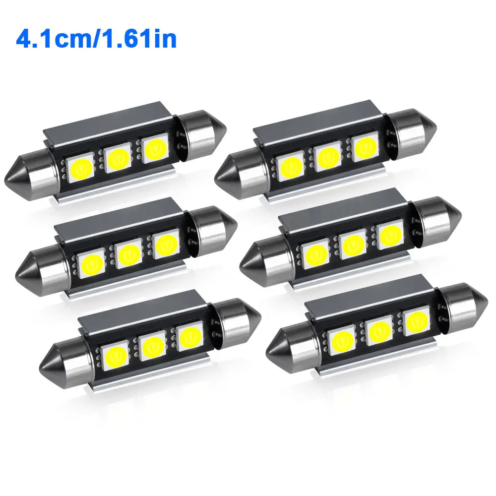 Azylo Ultra-Bright Festoon LED Car Interior & License Plate Bulbs (12V White)