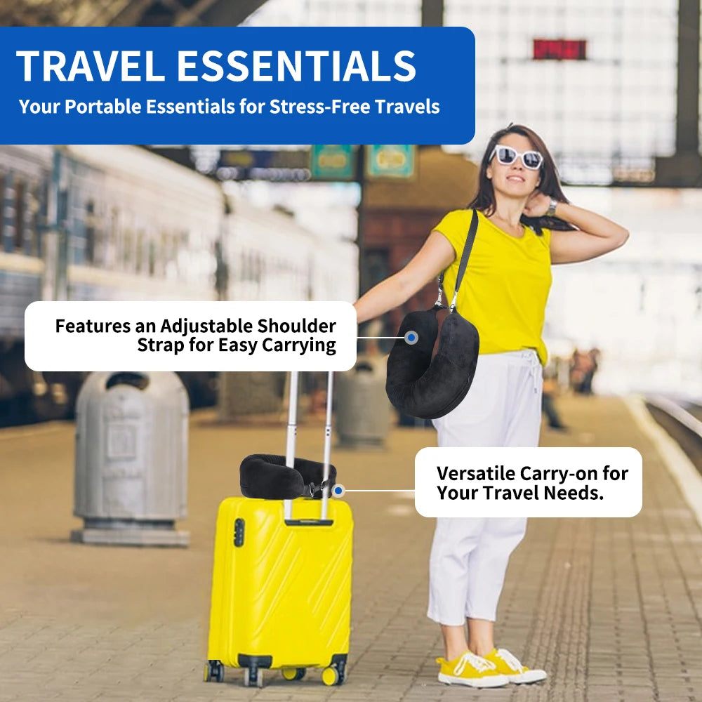 Azylo Fillable Travel Neck Pillow & Space-Saving Clothing Storage Bag